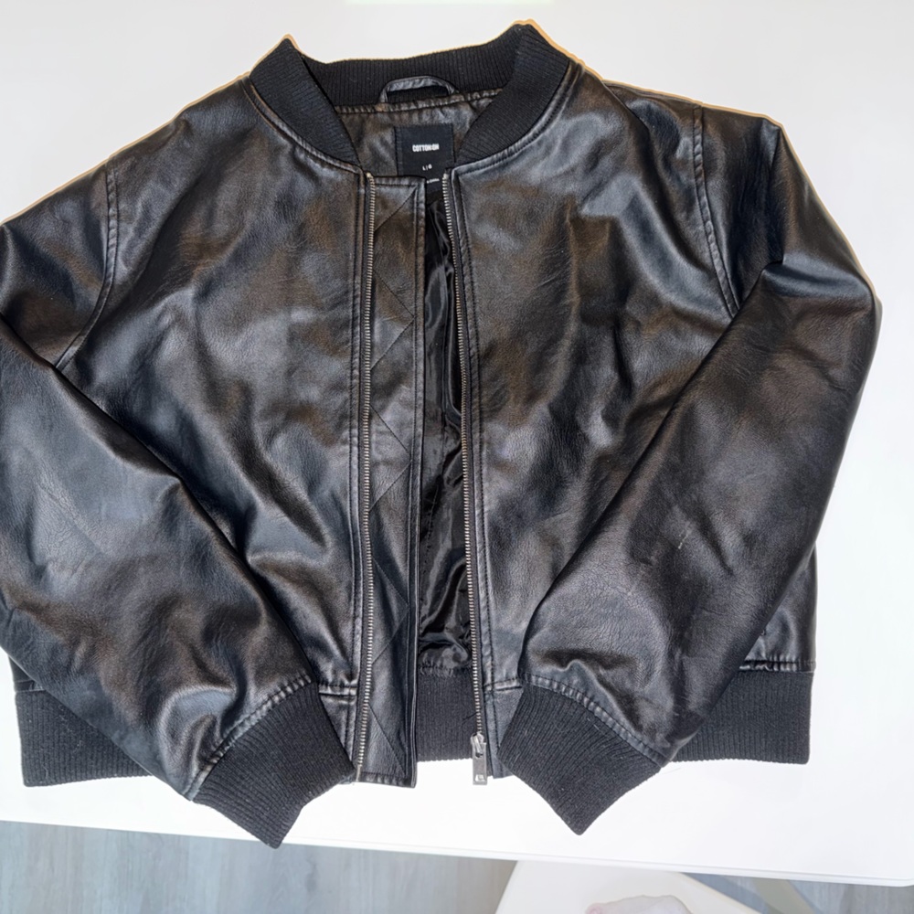 Cotton On Women's Faux Black Leather Jacket